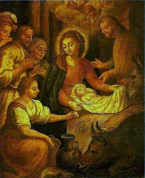 Bento Jose Rufino Capinam Birth of Christ Spain oil painting art